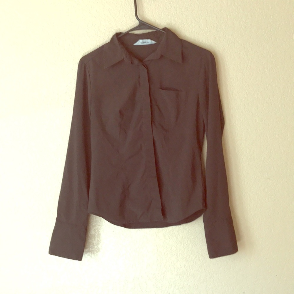 Chocolate brown express women’s button up